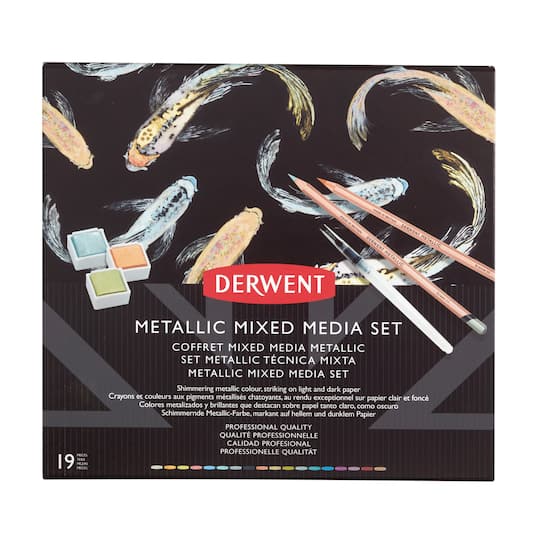 Derwent&#xAE; 19-Piece Metallic Mixed Media Set